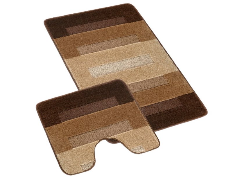 Koupelnové předložky set 2 ks Parkety hnědé