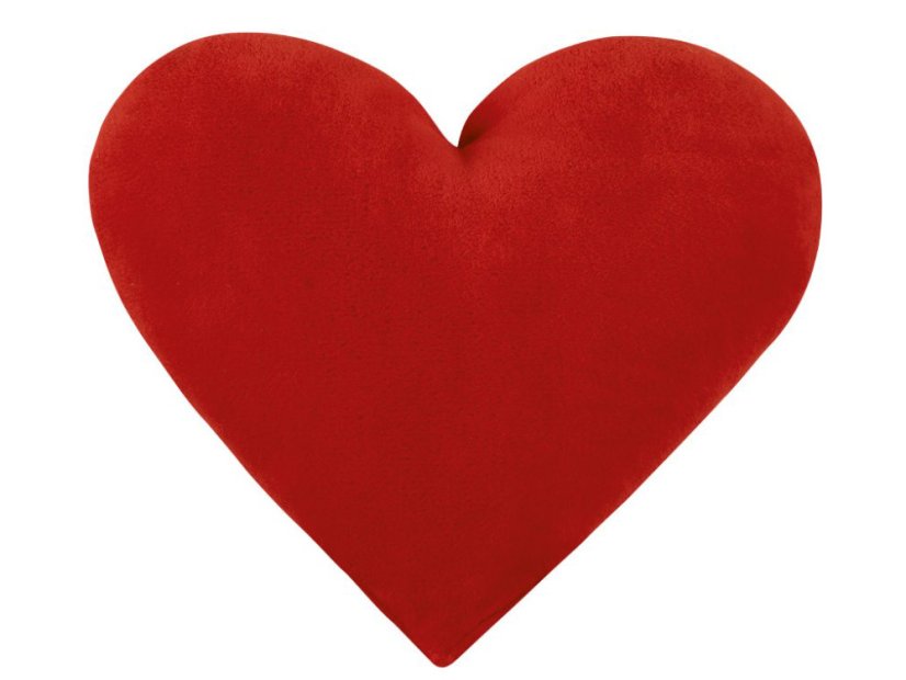 Mikroplyšový polštářek Srdce červené 42x48
