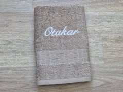 Osuška SE JMÉNEM 70x140 Ratanika tmavě béžová