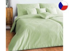 Damaškové povlečení 140x200, 70x90 BOHEMA Velké květy světle zelené