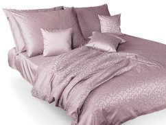 Damaškové povlečení EXCELLENT 2x 70x90, 200x200 TENCEL Větvičky starorůžové