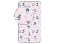 Dětské bavlněné prostěradlo s potiskem 90x200 Lilo a Stitch pink