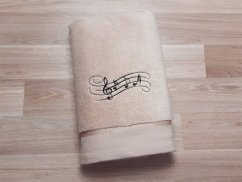 Luxusní osuška s notami 450g béžová