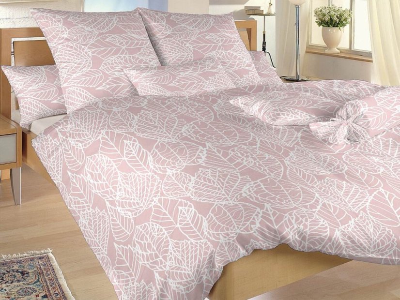 Bavlněné povlečení 240x220, 2x 70x90 KOMFORT Max pudrový