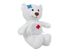 Dětský plyšák Méďa doktor bílý s kapsou 30 cm