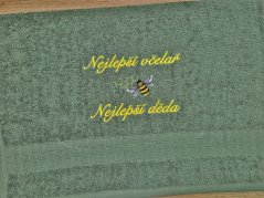 Luxusní dárkové balení osušky SE JMÉNEM NA PŘÁNÍ Nejlepší včelař khaki