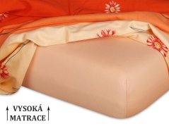 Jersey prostěradlo na vysokou matraci 180x200x25 EXCLUSIVE Meruňková