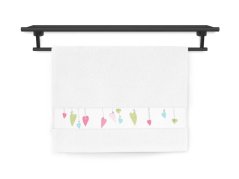 Malý ručník 30x50 RUJANA 400g Barevná srdíčka bílá