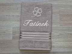 Ručník TATÍNEK se čtyřlístkem 50x100 linie tmavě šedá