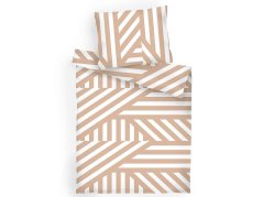 Francouzské bavlněné povlečení 240x200, 2x 70x90 KOMFORT Zebra světle hnědá