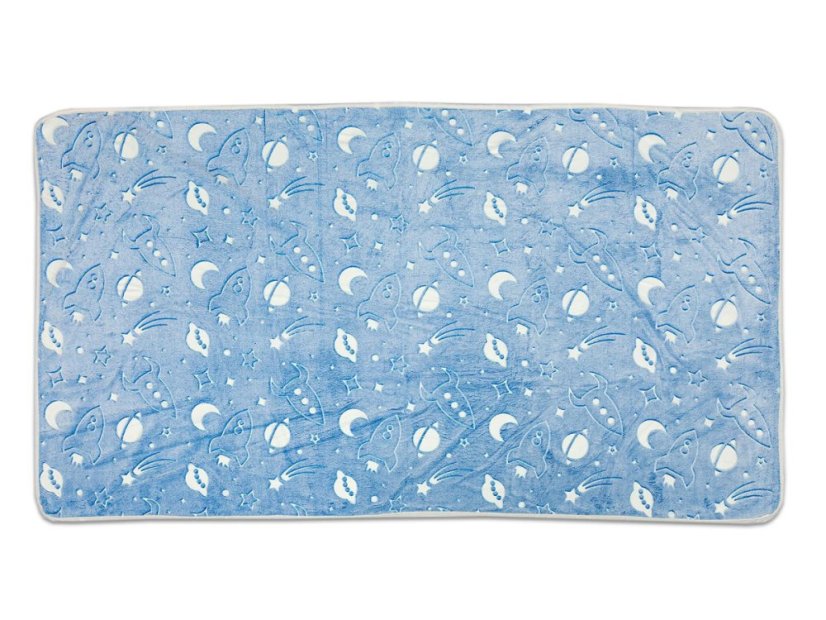 Svítící deka mikroplyš SLEEP WELL 150x200 Vesmír modrý 290g