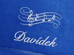 Ručník se jménem NA PŘÁNÍ 450g Noty královsky modrý