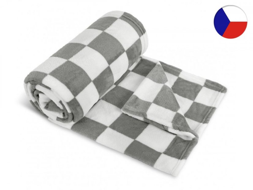 Kempingová deka 150x200 Kostka šedá 220g