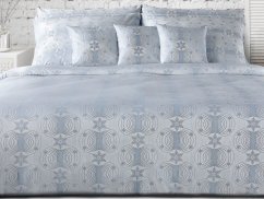 Vánoční povlečení damašek 140x220, 70x90 EXCELLENT GALA Vločky elegance světle modrá