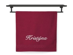 Osuška SE JMÉNEM 70x140 Ratanika bordó