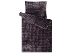 Luxusní povlečení mikroplyš 140x200, 70x90 Stella obláčky antracit