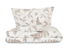 Povlečení flanel 2x 70x90, 220x200 Lilie béžová