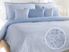 Luxusní povlečení bavlněný satén 2x 70x90, 240x220 GEON Blue Memory modrá