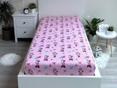 Dětské bavlněné prostěradlo s potiskem 90x200 Minnie Flowers 02