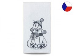 Vánoční osuška 75x150 ZARA 450g Lední medvěd modrý