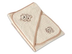 Dětský set Medvídek béžový 350g osuška + bryndák