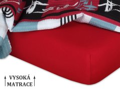 Jersey prostěradlo na vysokou matraci 180x200x25 EXCLUSIVE Vínová