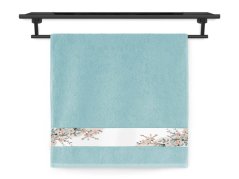 Froté osuška 70x140 NORA TISK 450g Pozdrav jara mořská zelená