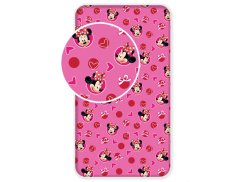 Dětské bavlněné prostěradlo s potiskem 90x200 Minnie Hearts 02