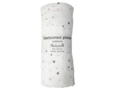 Zavinovací plena 120x120 cm Fialové hvězdičky 1ks