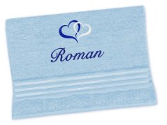 Dárková sada ručníků se jménem linie bílá/modrá Srdíčka