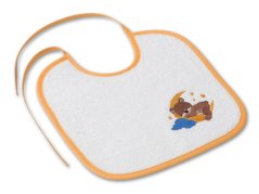 Dětský bryndák LOTA 25x25 Méďa v oblacích bílá/žlutá 350g