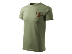 Tričko pro rybáře s výšivkou khaki - XXL Sumec