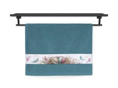 Malý ručník 30x50 RUJANA 400g Velikonoční nálada petrolej