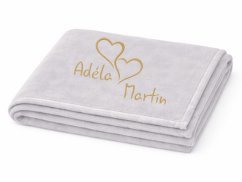 Deka se jmény Propojená srdce světle šedá