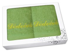 Dárkové balení ručníku a osušky DĚDEČEK zelená