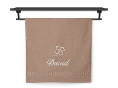 Ručník se jménem ratanika tmavě béžová 50x100 Čtyřlístek