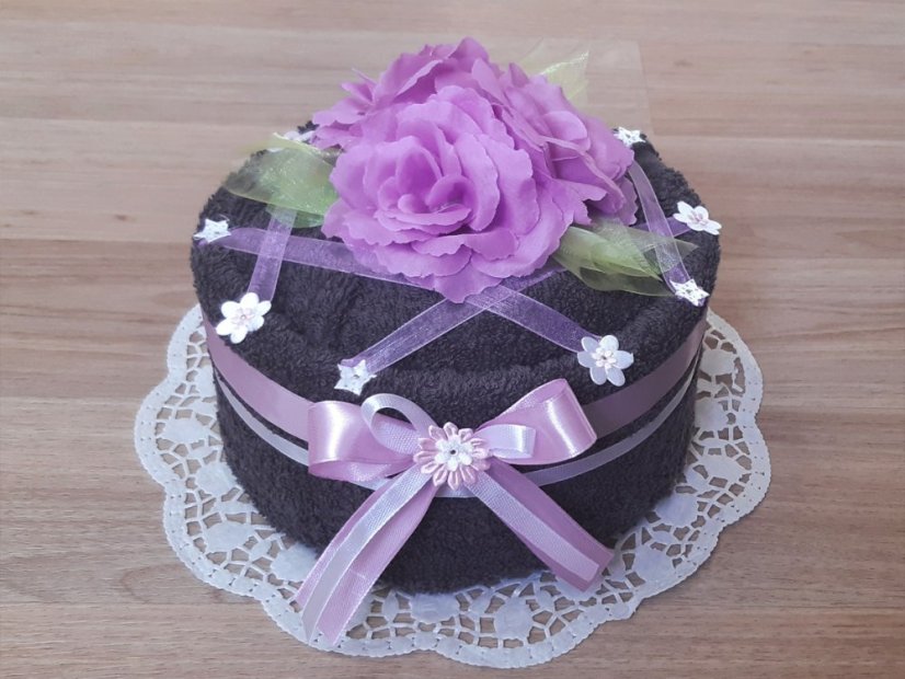 Malý dort z ručníku SAM tmavě šedý