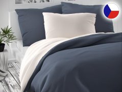 Povlečení satén Luxury Collection tm. šedé - bílé 70x90, 140x220