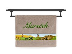 Dětský ručník se jménem NA PŘÁNÍ 30x50 Malý farmář nugát