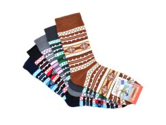 THERMO FROTÉ ponožky 35/37 Norský vzor tmavě modré