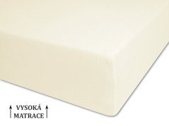 Prostěradlo froté na vysokou matraci 160x200 smetanové