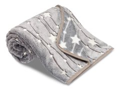 Dětská svítící deka mikroplyš SLEEP WELL 100x150 Hvězdičky šedé 290g