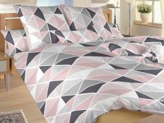 Bavlněné povlečení KOMFORT Pyramidy pudrové 70x90, 140x200