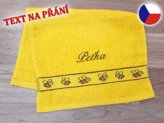 Dětský ručník se jménem NA PŘÁNÍ 30x50 KIDS žlutý