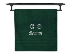 Ručník se jménem NA PŘÁNÍ tmavě zelený 50x100 Činka
