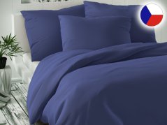 Jednobarevné povlečení satén 2x 70x90, 240x200 Luxury Collection Tmavě modré