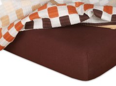 Jersey prostěradlo do postýlky 60x120 EXCLUSIVE tmavě hnědé