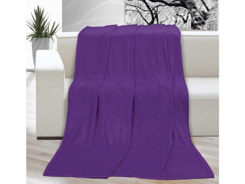 Luxusní deka mikroplyš 150x200 Fialová 400g