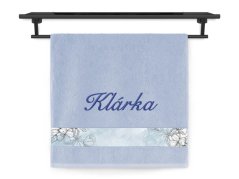 Ručník se jménem NA PŘÁNÍ 50x100 Něžné kvítí světle modrý