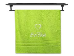 Osuška se jménem 70x140 pistáciová Srdíčko